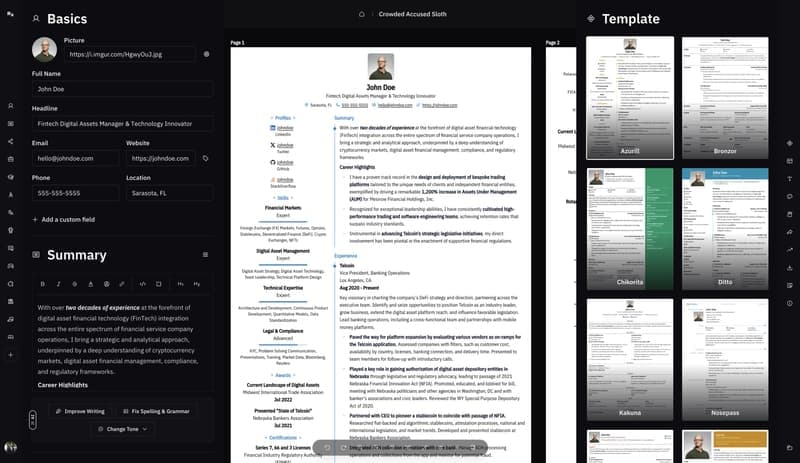 Reactive Resume—开源的简历编辑器插图