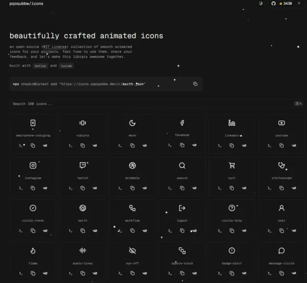 Pqoqubbw Icons—专注于提供精美动画图标的开源图标库