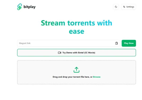 BitPlay：用 Torrent 流式播放视频的轻量级 Web 工具