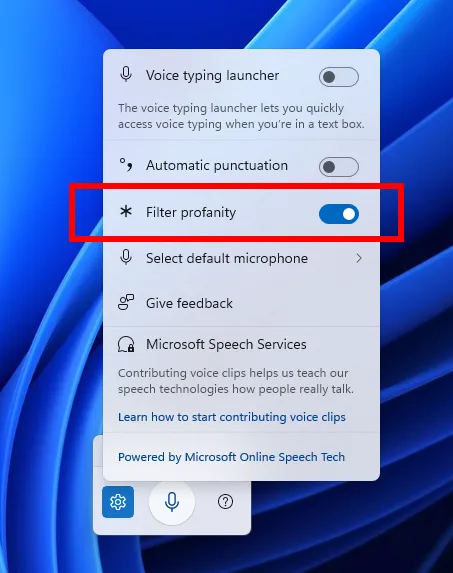 Windows 语音输入新功能,脏话过滤器可以关了!插图 Windows 语音输入新功能,脏话过滤器可以关了!插图