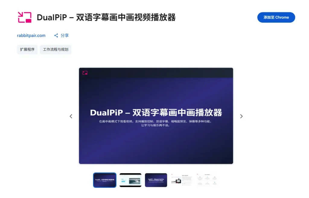 DualPiP:让浏览器画中画更强大,边看视频边学语言的神器插图 DualPiP:让浏览器画中画更强大,边看视频边学语言的神器插图