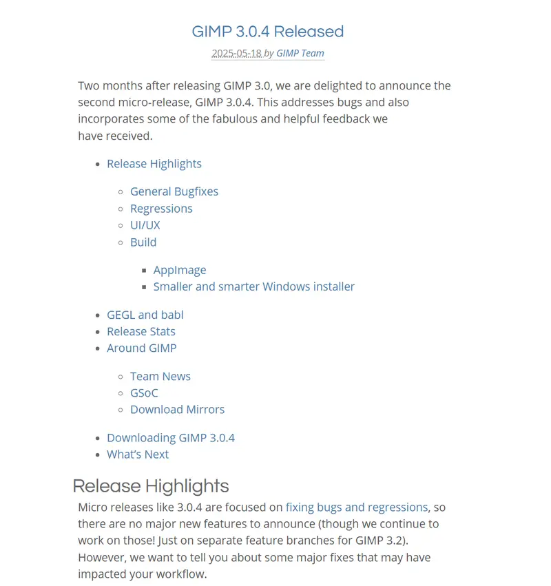 GIMP 3.0.4更新：错误修复、稳定性改进和更快的启动时间插图1