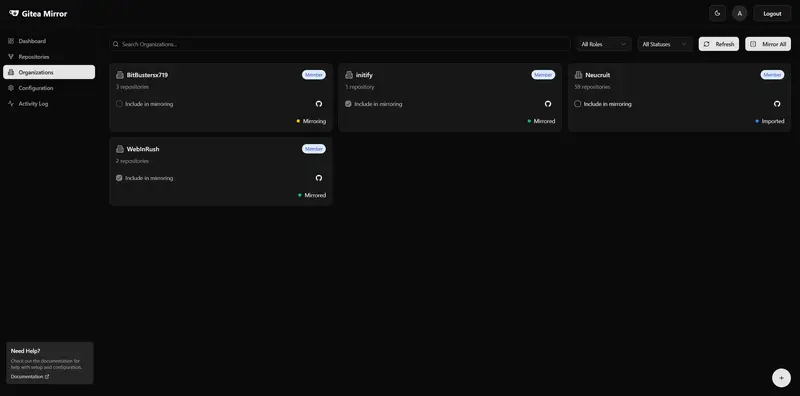Gitea Mirror:GitHub 仓库自动镜像到自建 Gitea 的神器插图 Gitea Mirror:GitHub 仓库自动镜像到自建 Gitea 的神器插图
