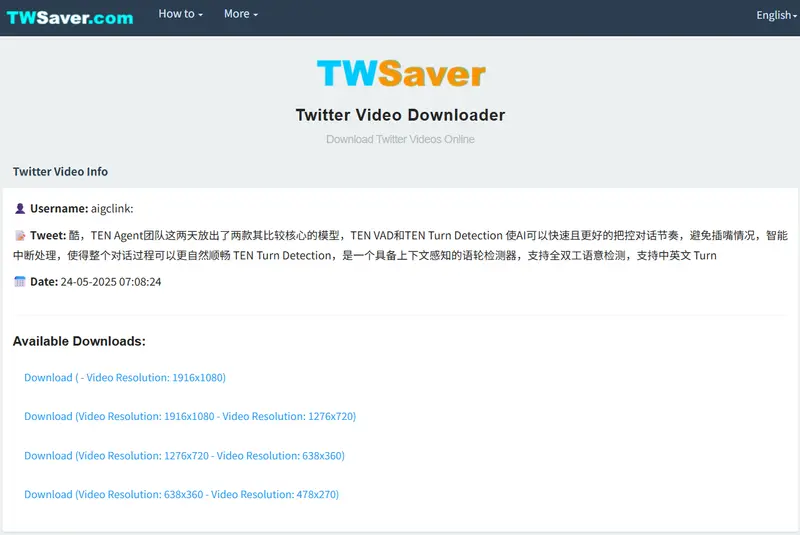 TwSaver:X(原 Twitter)视频下载神器,无需登录、免费可用插图1 TwSaver:X(原 Twitter)视频下载神器,无需登录、免费可用插图1
