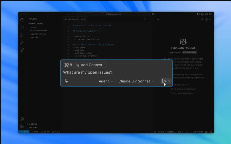 Visual Studio Code 1.100 更新:Chat 功能新增自定义指令与可重用提示,编码体验全面升级插图1 Visual Studio Code 1.100 更新:Chat 功能新增自定义指令与可重用提示,编码体验全面升级插图1