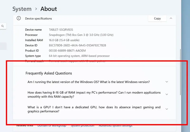 Windows 11 24H2新增FAQ功能,助用户轻松了解硬件是否支持高端游戏插图 Windows 11 24H2新增FAQ功能,助用户轻松了解硬件是否支持高端游戏插图