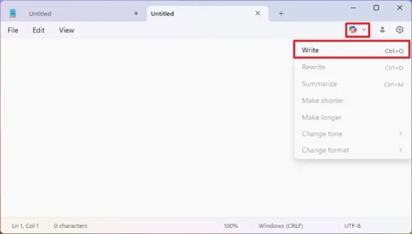 如何在 Windows 11 记事本中使用 AI “Write”功能生成文本？