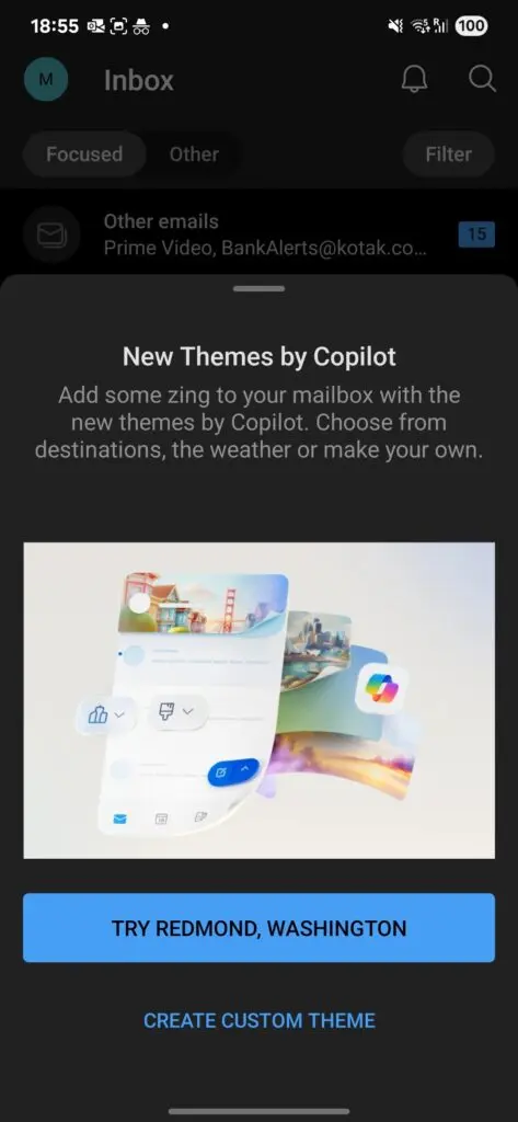 微软Copilot主题功能上线:Outlook界面可随位置和天气自动变化插图 微软Copilot主题功能上线:Outlook界面可随位置和天气自动变化插图