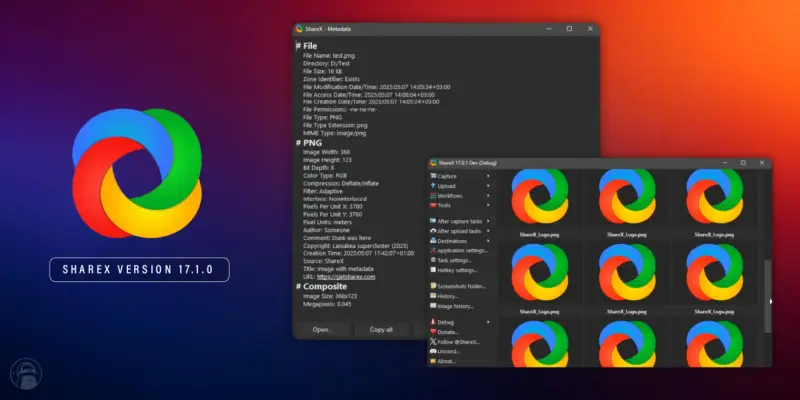 ShareX 17.1.0 发布:新增元数据管理、命令行扩展与多项界面优化插图 ShareX 17.1.0 发布:新增元数据管理、命令行扩展与多项界面优化插图