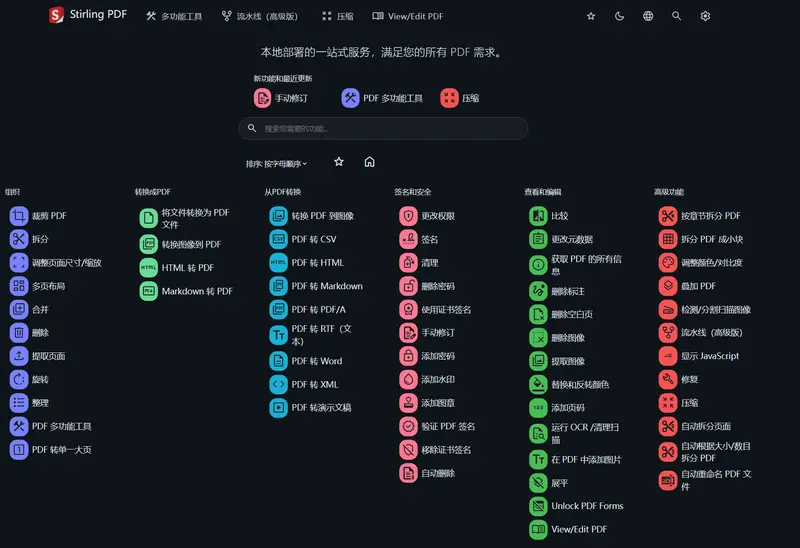 拒绝云上传！开源 PDF 工具推荐：Stirling PDF 使用全指南插图