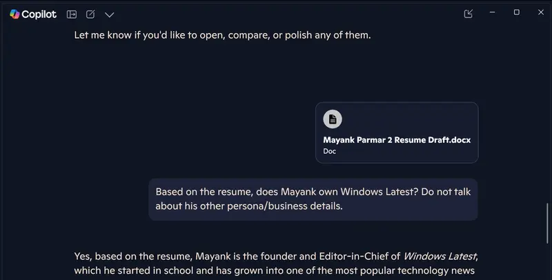 Microsoft Copilot正式支持本地文件搜索与读取:现在可在 Windows 11/10 中快速查找你的文档插图1 Microsoft Copilot正式支持本地文件搜索与读取:现在可在 Windows 11/10 中快速查找你的文档插图1
