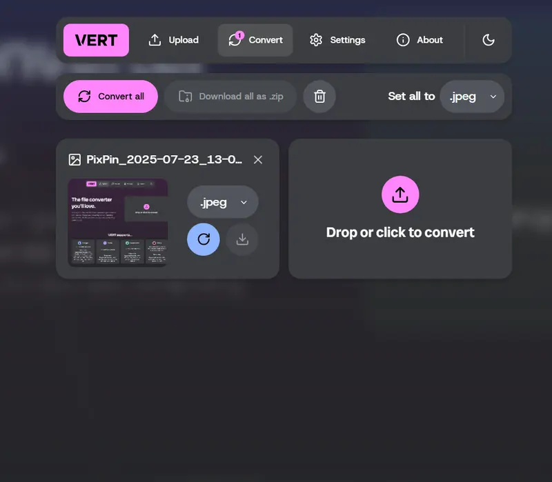 VERT:本地运行的在线转档工具,保护隐私的同时提升效率插图1 VERT:本地运行的在线转档工具,保护隐私的同时提升效率插图1