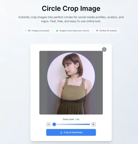 Circle Crop Image：轻量、安全的在线圆形裁图工具