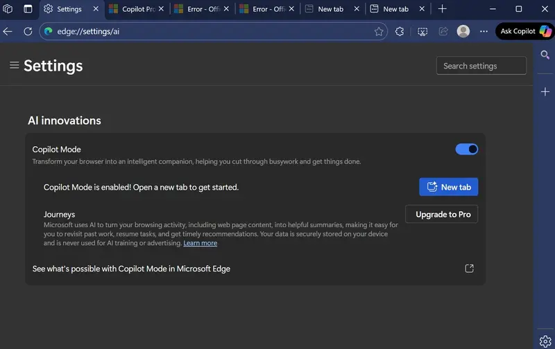 微软测试Edge新AI功能“Journeys”：总结浏览记录，但需Copilot Pro订阅插图1