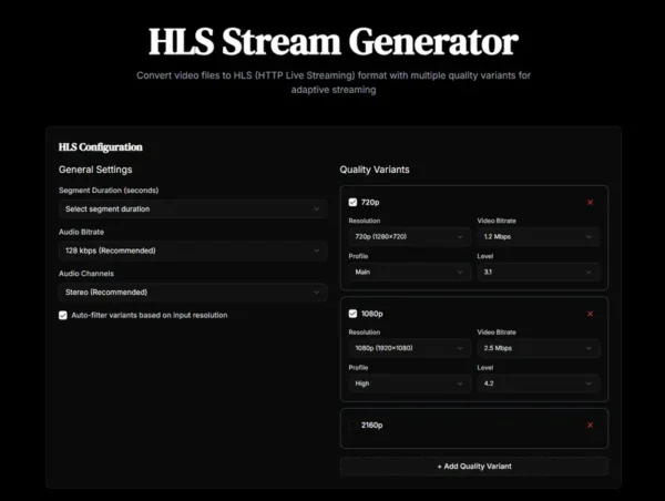 不用服务器，也能生成专业级 HLS 流：这个工具做到了