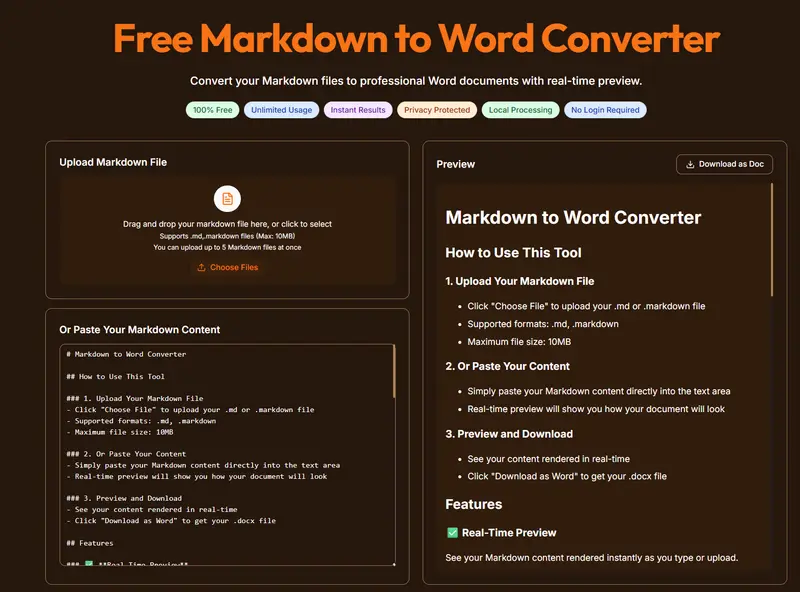 Markdown to Word Converter:把 Markdown 转成 Word,这个免费工具几分钟搞定插图 Markdown to Word Converter:把 Markdown 转成 Word,这个免费工具几分钟搞定插图