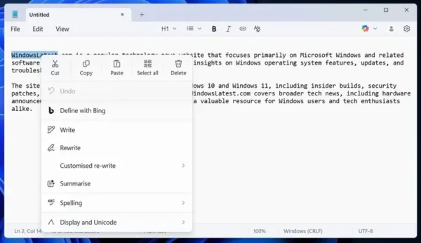 Windows 11 记事本右键菜单终于要“瘦身”了