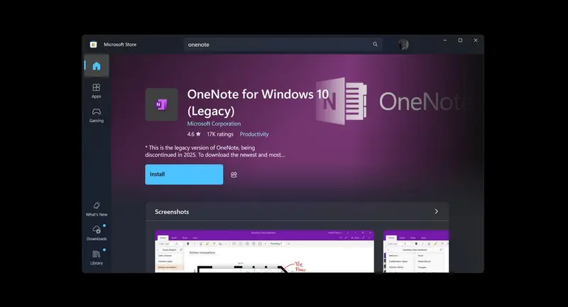 旧版 OneNote for Windows 10 将于2025年10月停用插图 旧版 OneNote for Windows 10 将于2025年10月停用插图
