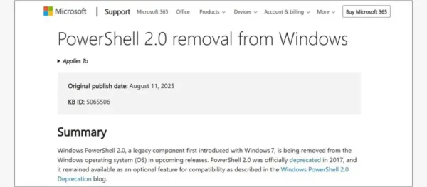微软正式移除 PowerShell 2.0，Windows 安全再进一步
