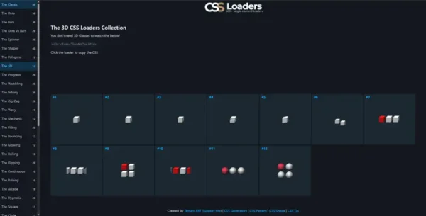 CSS Loaders：全球最大的纯CSS加载动画库