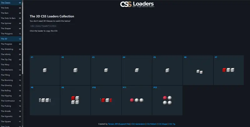 CSS Loaders:全球最大的纯CSS加载动画库插图 CSS Loaders:全球最大的纯CSS加载动画库插图