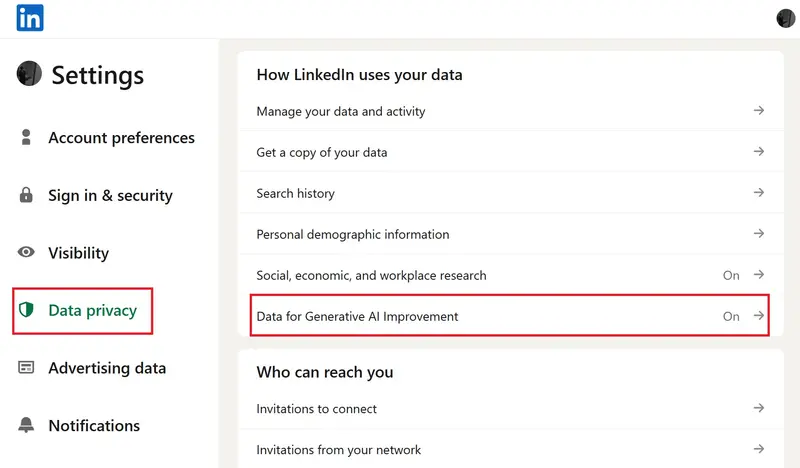 LinkedIn 将使用成员数据训练 AI 模型，默认开启可手动退出插图