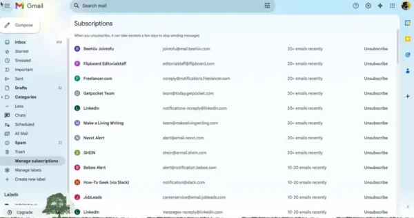 如何用 Gmail 新功能一键清理订阅邮件