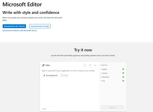 微软将下架 Edge 和 Chrome 上的 Editor 扩展：不是功能消失，而是“已内置”