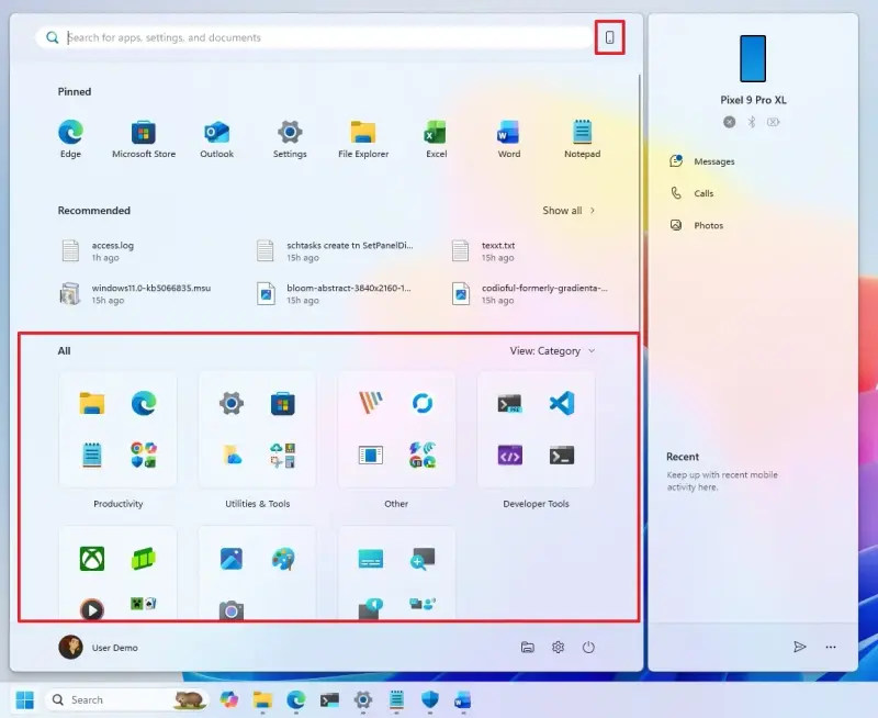 Windows 11 2025 年 11 月预览更新详解:开始菜单重做、任务栏显示电池百分比、Copilot 深度集成插图1 Windows 11 2025 年 11 月预览更新详解:开始菜单重做、任务栏显示电池百分比、Copilot 深度集成插图1