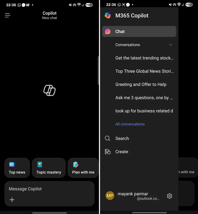 Microsoft 365 移动端大改版:Copilot 主导,Office 功能被藏进二级菜单插图1 Microsoft 365 移动端大改版:Copilot 主导,Office 功能被藏进二级菜单插图1