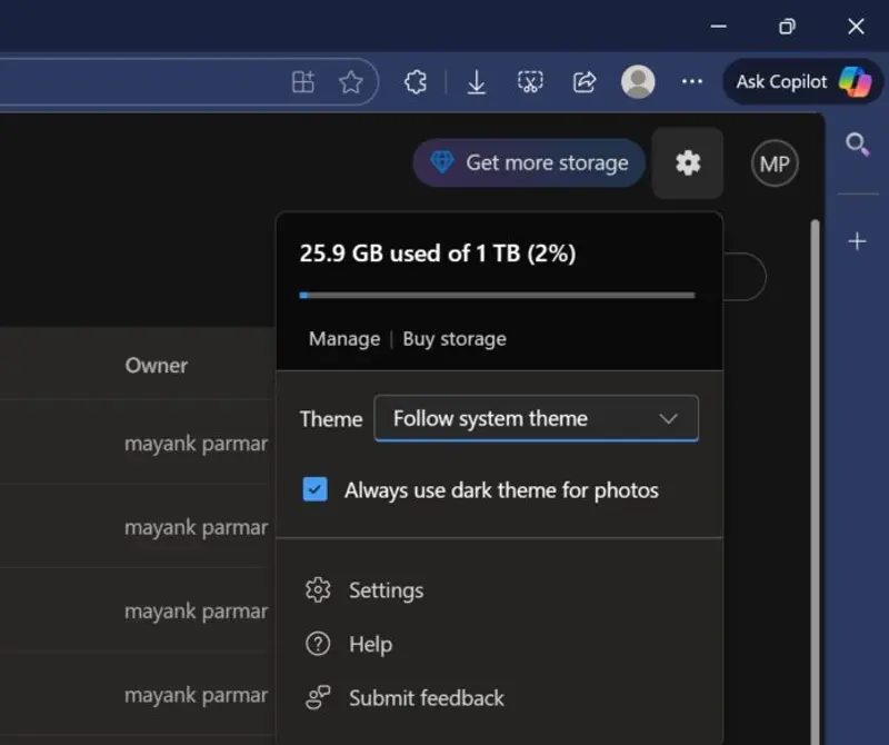 OneDrive 网页版更新:个人账户支持深色模式,新增照片图库功能插图1 OneDrive 网页版更新:个人账户支持深色模式,新增照片图库功能插图1