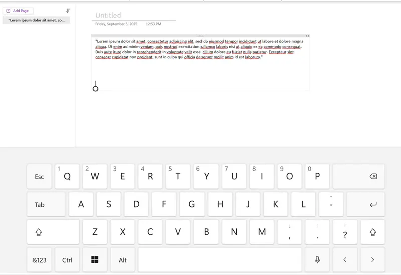 OneNote 触控体验升级：自动弹出触摸键盘 + 内置图片裁剪插图1