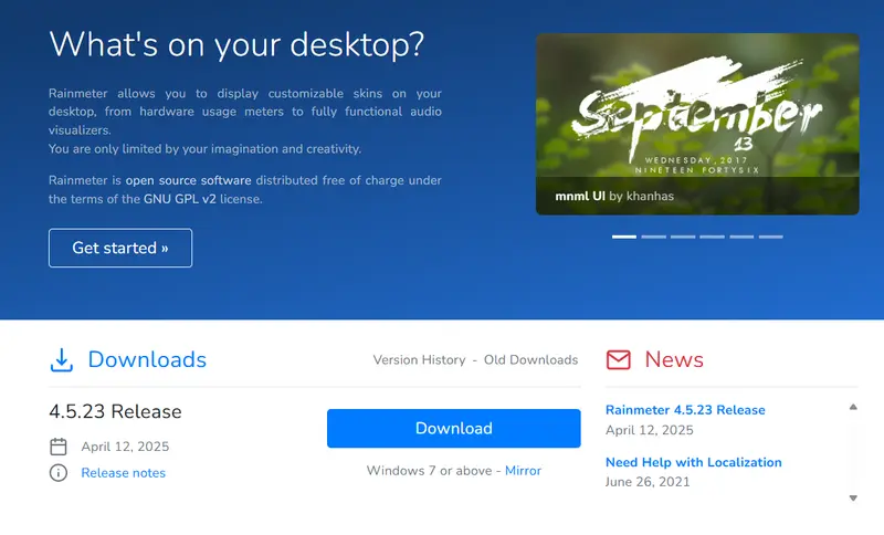 想自定义 Windows 10/11 桌面?试试 Rainmeter,免费又好用插图 想自定义 Windows 10/11 桌面?试试 Rainmeter,免费又好用插图