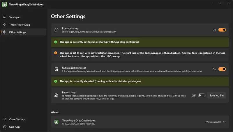 ThreeFingerDragOnWindows:在 Windows 上实现 macOS 风格的三指拖拽插图1 ThreeFingerDragOnWindows:在 Windows 上实现 macOS 风格的三指拖拽插图1