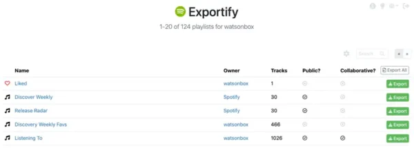 Exportify：基于 Spofity Web API 导出/备份 Spotify 播放列表工具