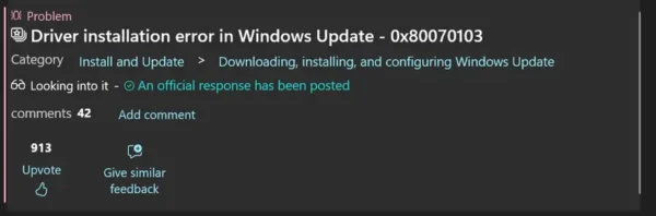 微软承认：Windows 11 的 0x80070103 驱动错误，无法根除