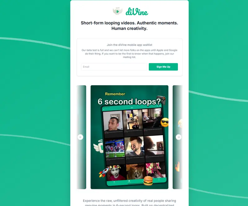 Vine重生版？Twitter联合创始人杰克·多西推出开源短视频应用diVine插图1