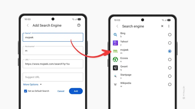 Vivaldi 7.7 发布：Android 版支持自定义搜索引擎与本地书签管理插图2