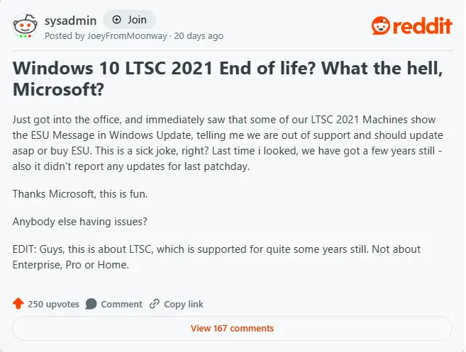 微软误推 Windows 10 生命周期结束通知,已确认为 Bug插图 微软误推 Windows 10 生命周期结束通知,已确认为 Bug插图