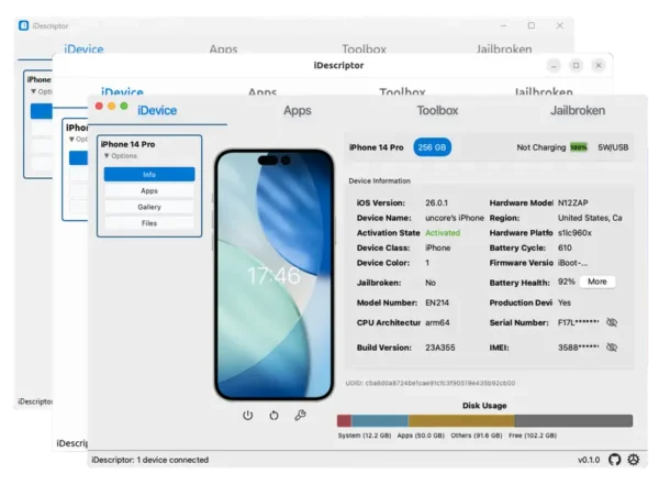 iDescriptor：开源跨平台 iDevice 管理工具，爱思助手与 3uTools 的免费平替