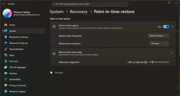 Windows 11 重磅新增「时间点还原」：几分钟让系统恢复正常，旧版系统还原升级了！