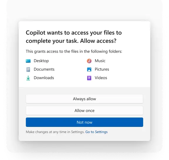 Windows 11 AI 代理权限新规：访问个人文件需同意，支持按代理自定义授权