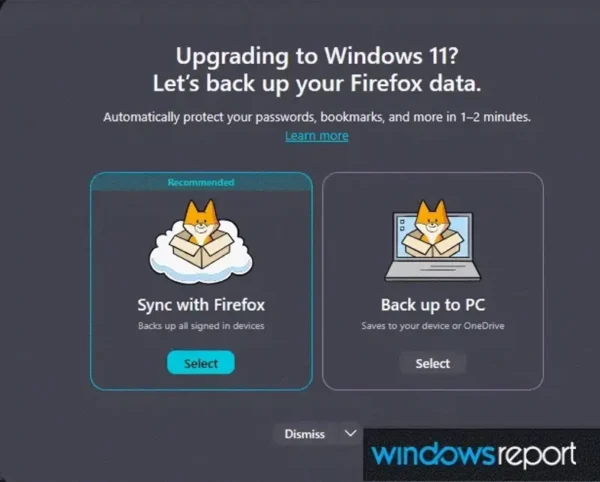 Firefox 将推出专为 Windows 11 升级设计的数据备份工具