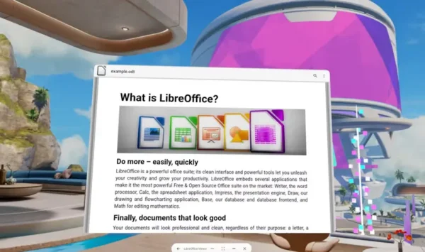 LibreOffice 正式进入虚拟现实领域