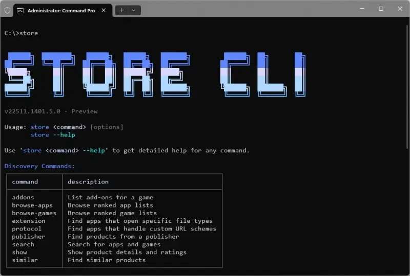 Windows 11 新增微软商店命令行版 Store CLI，用命令行管理微软商店应用插图