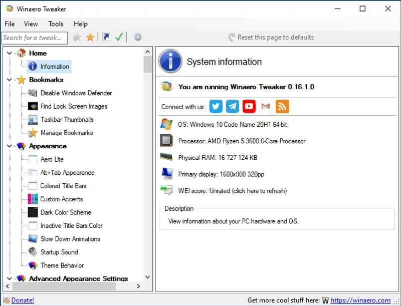 深度定制Windows的利器!Winaero Tweaker全解析与1.64.1版本修复详解插图 深度定制Windows的利器!Winaero Tweaker全解析与1.64.1版本修复详解插图