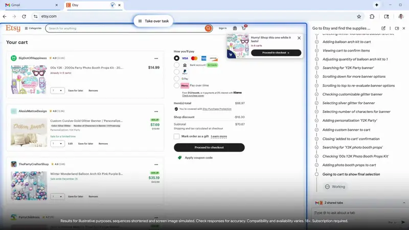 更多AI功能涌入Chrome：Gemini集成、图像生成、自动浏览，浏览器愈发臃肿插图1