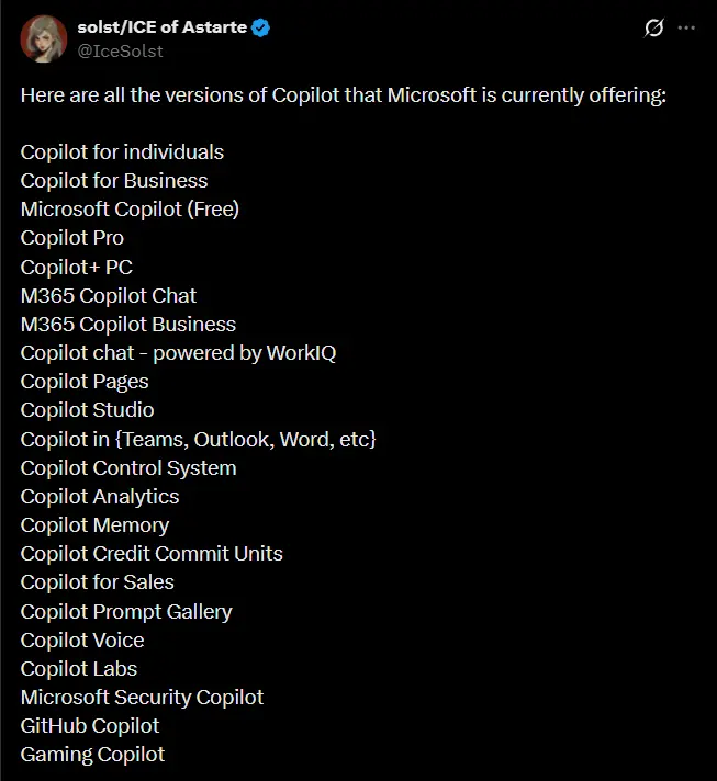 微软究竟有多少个 Copilot？一份不完全清单插图1