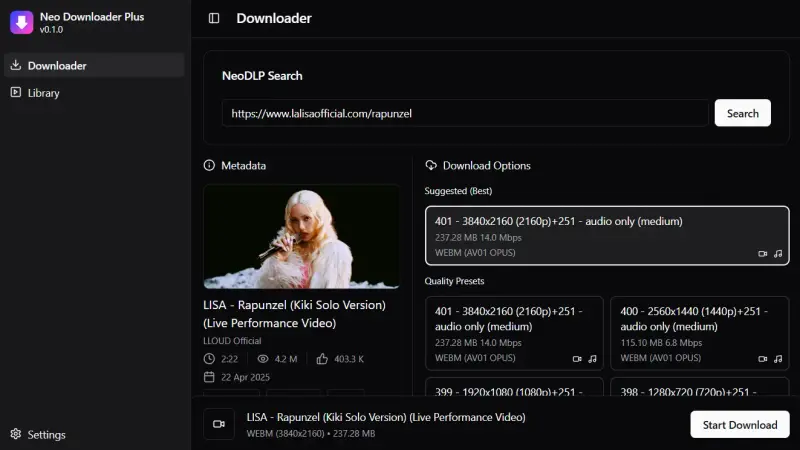 NeoDLP — 跨平台视频/音频下载器（基于 yt-dlp）插图