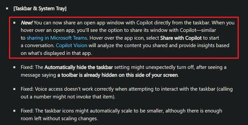 Windows 11 任务栏新增“与 Copilot 共享”功能，可关闭插图2